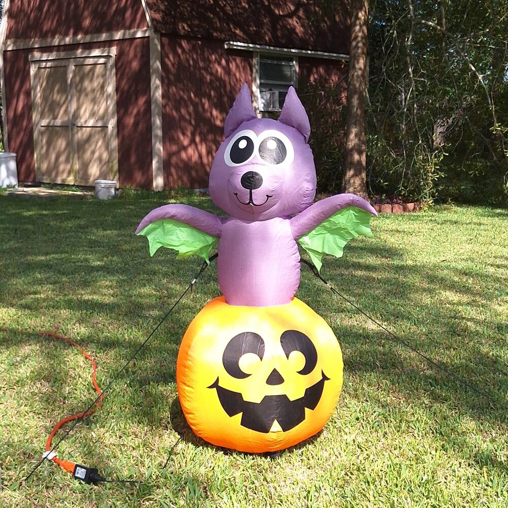 Occasions AirFlowz 3.5 Ft Halloween Inflatable Bat Pumpkin Lighted Yard Decor